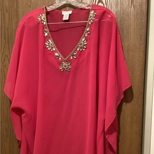 Chico’s Embellished Pink Women's Top